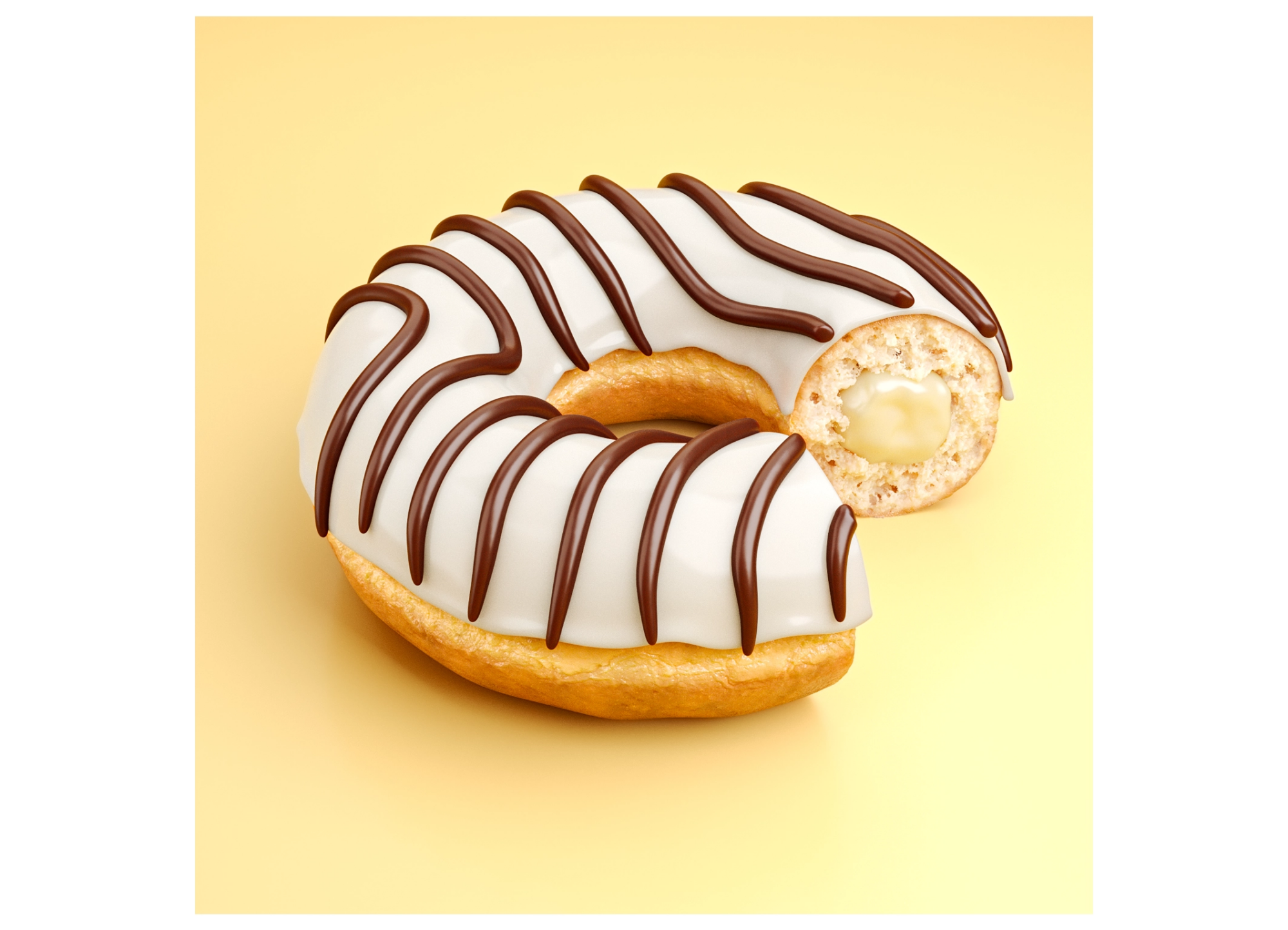 3D illustration in 3ds Max: vanilla doughnuts, advertisement