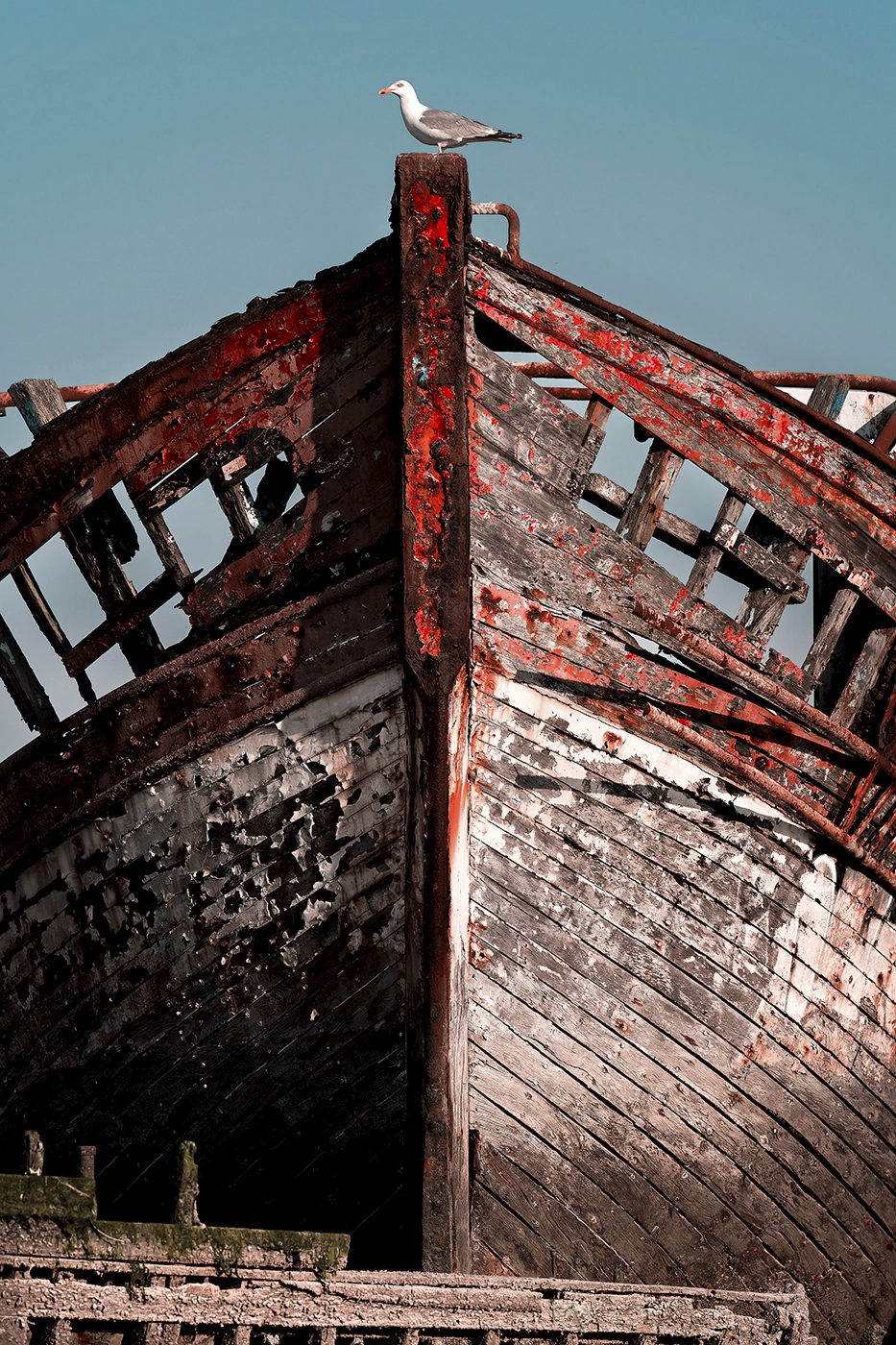 photographie tirage d'art bateau carcasse cimetière